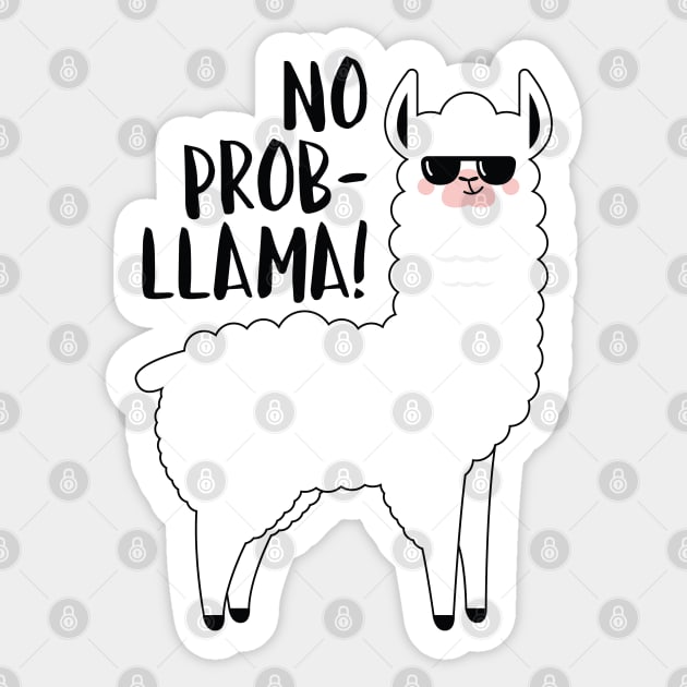 No Probllama Sticker by LuckyFoxDesigns